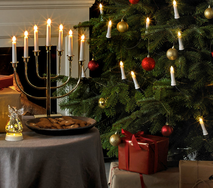 Adventsljusstake 7-armad Metall Mässing Konstsmide